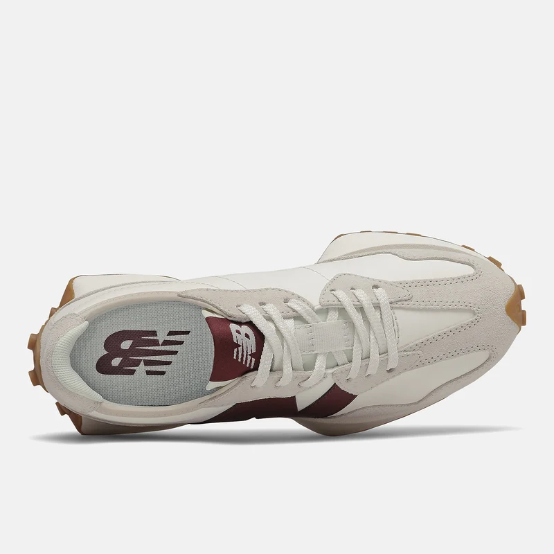 New Balance Damen 327 Fashion Trainer – Moonbeam Burgundy