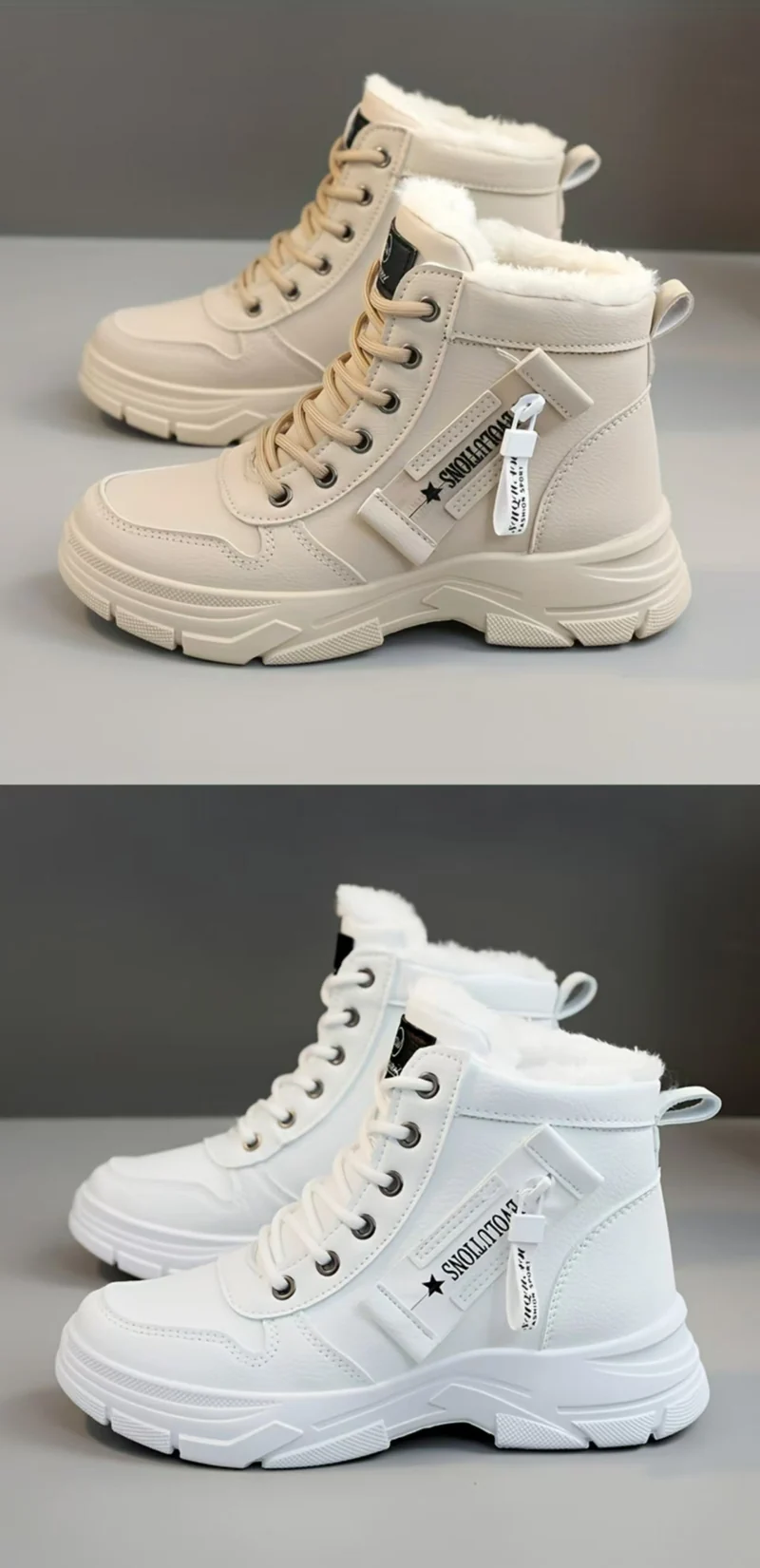 Coline | Gefütterte Plateausohle Schneestiefel