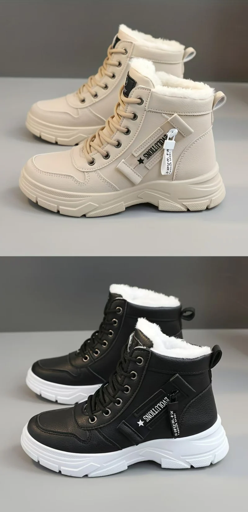 Coline | Gefütterte Plateausohle Schneestiefel