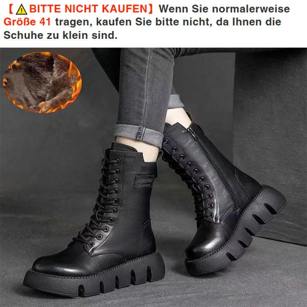 Lena | Dicke Sohle Seitlicher Reißverschluss Damenstiefel
