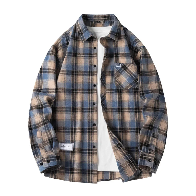 Ryder | Herren Flanellhemd Kariert Langarm Relaxed Fit Herbst