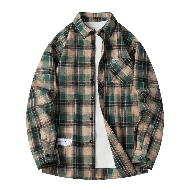 Ryder | Herren Flanellhemd Kariert Langarm Relaxed Fit Herbst