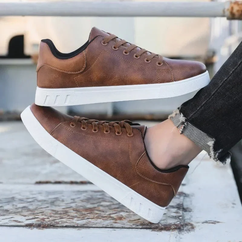 Rex | Herren Leder-Sneaker Low-Top Cupsole Casual