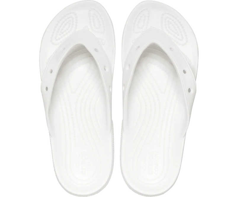 Crocs Klassischer Unisex-Flip-Flop – Weiß