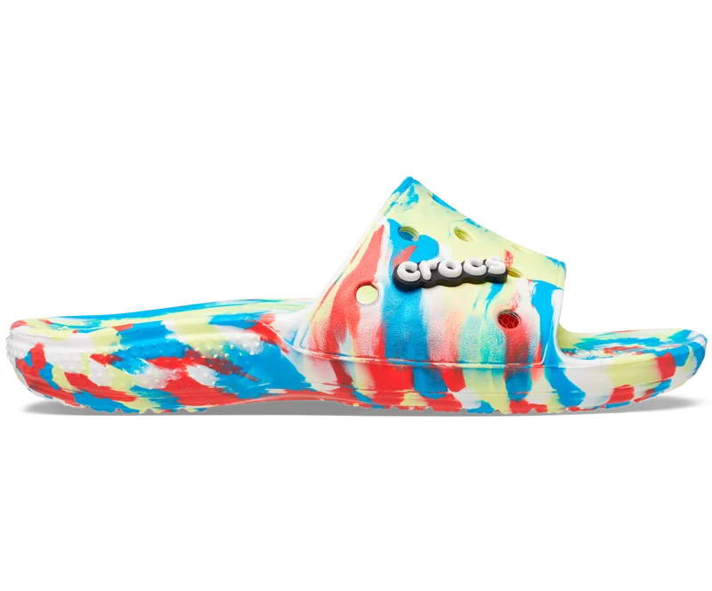 Crocs Klassische Unisex-Marmorrutsche – Schwefel