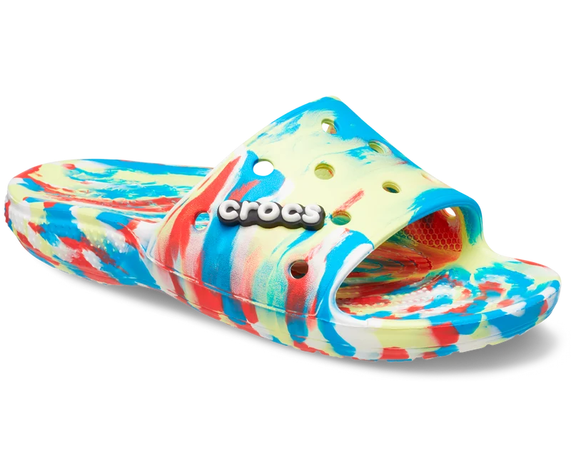 Crocs Klassische Unisex-Marmorrutsche – Schwefel
