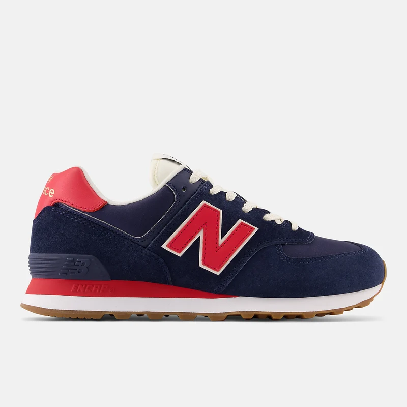 New Balance Herren 574 Fashion Trainer – Marineblau / Rot