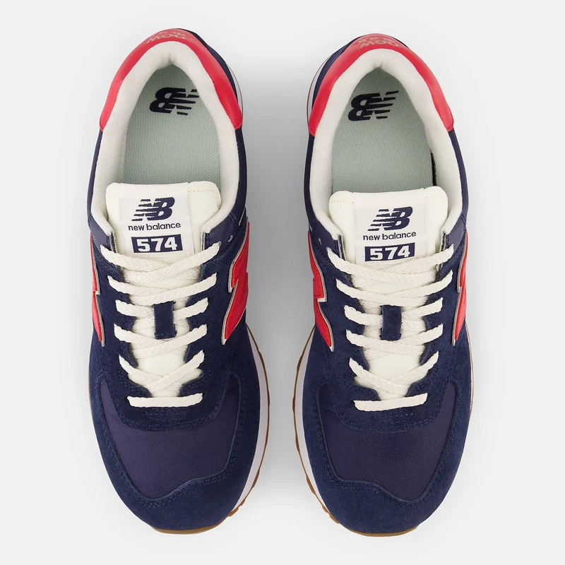New Balance Herren 574 Fashion Trainer – Marineblau / Rot