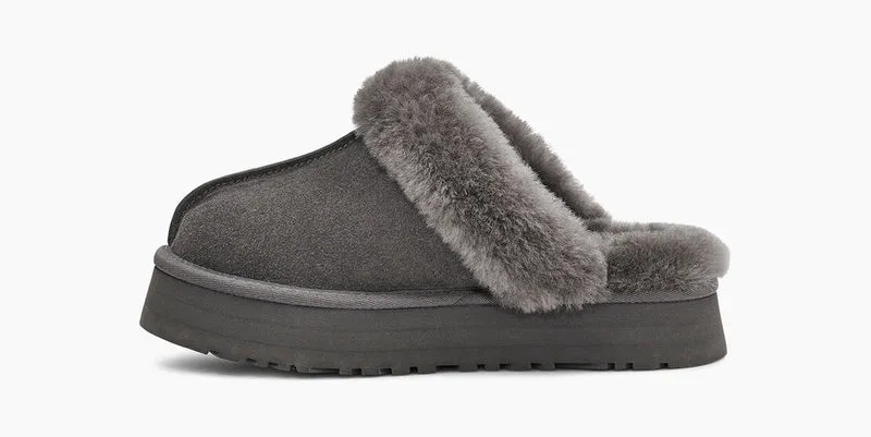 UGG Disquette Plateau-Hausschuhe für Damen – Anthrazit