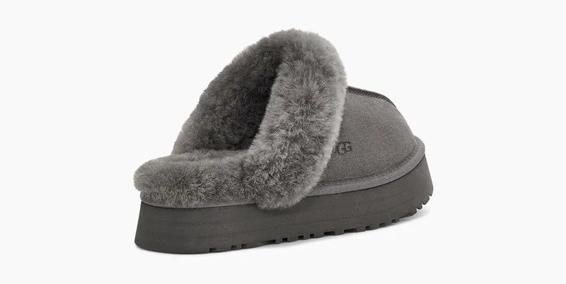 UGG Disquette Plateau-Hausschuhe für Damen – Anthrazit