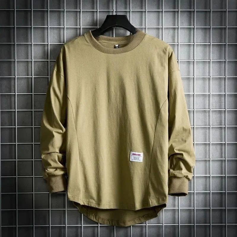 Leon | Herren Oversized Longsleeve Rundhals Langarm Basic