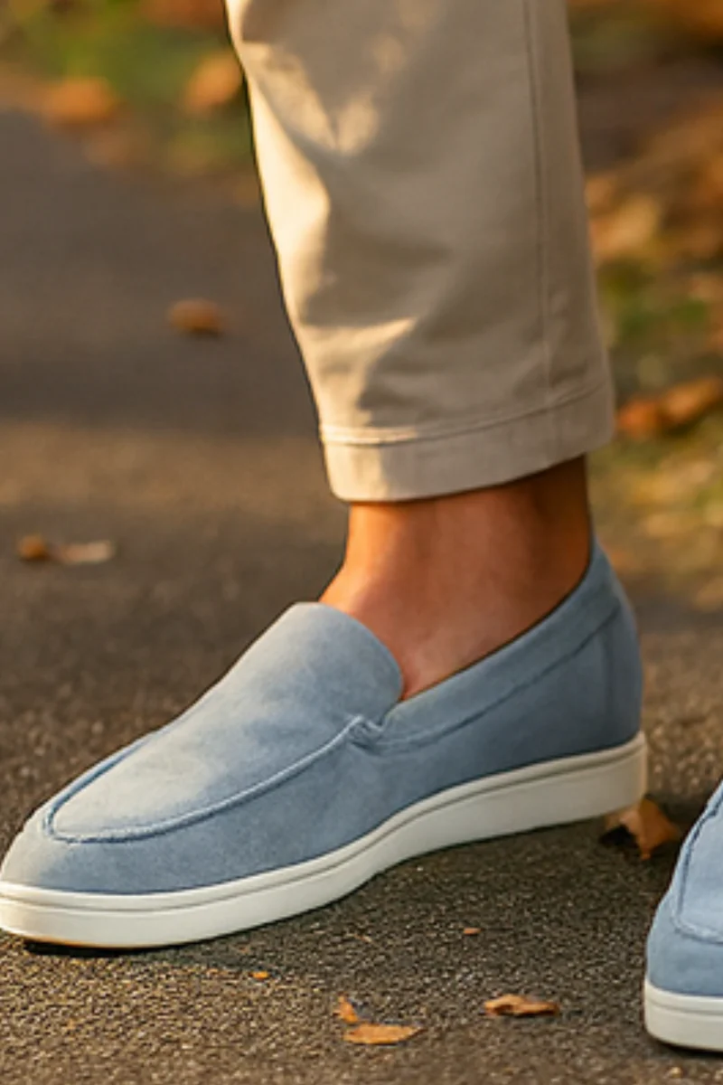 Chase Elegante Wildleder-Loafer | Hellblau