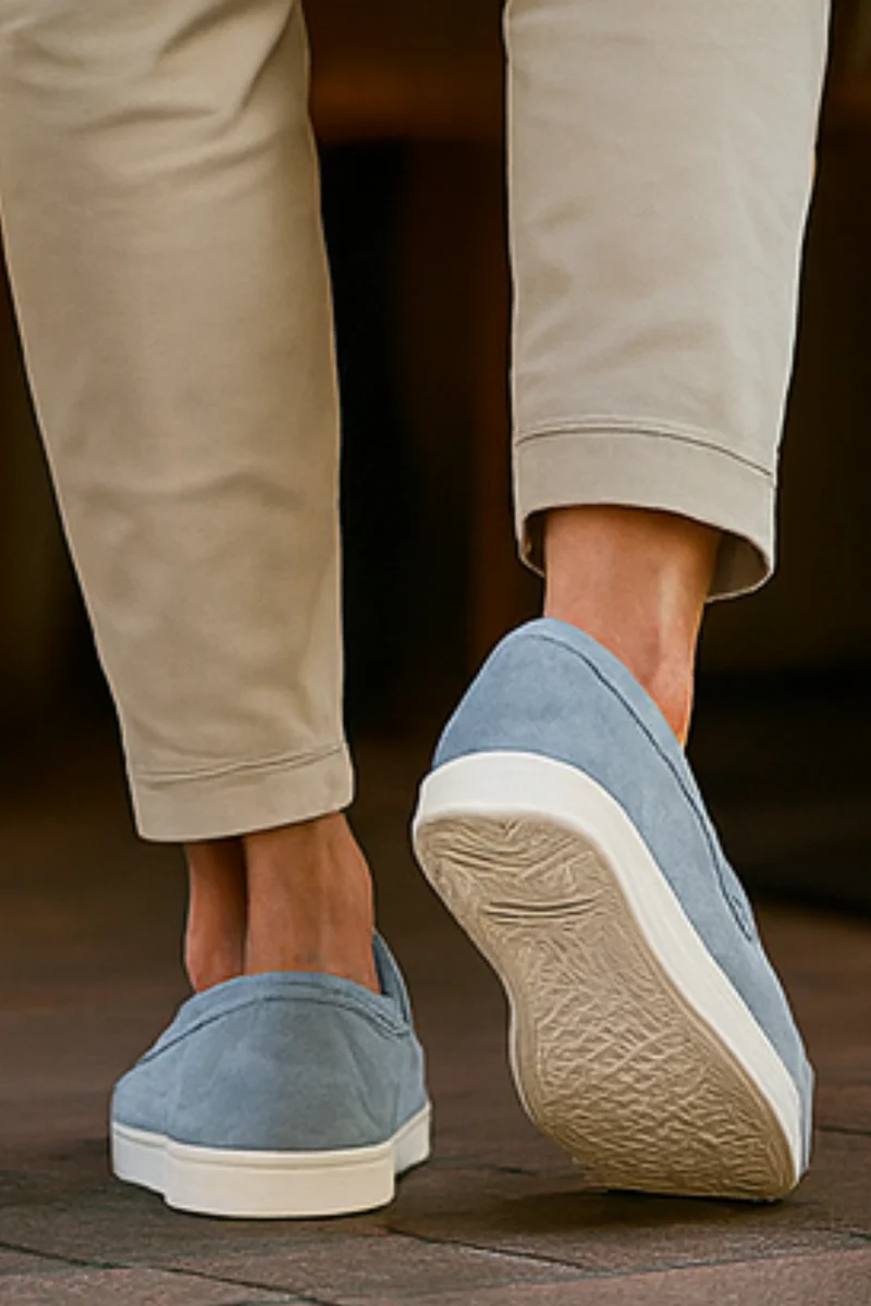 Chase Elegante Wildleder-Loafer | Hellblau