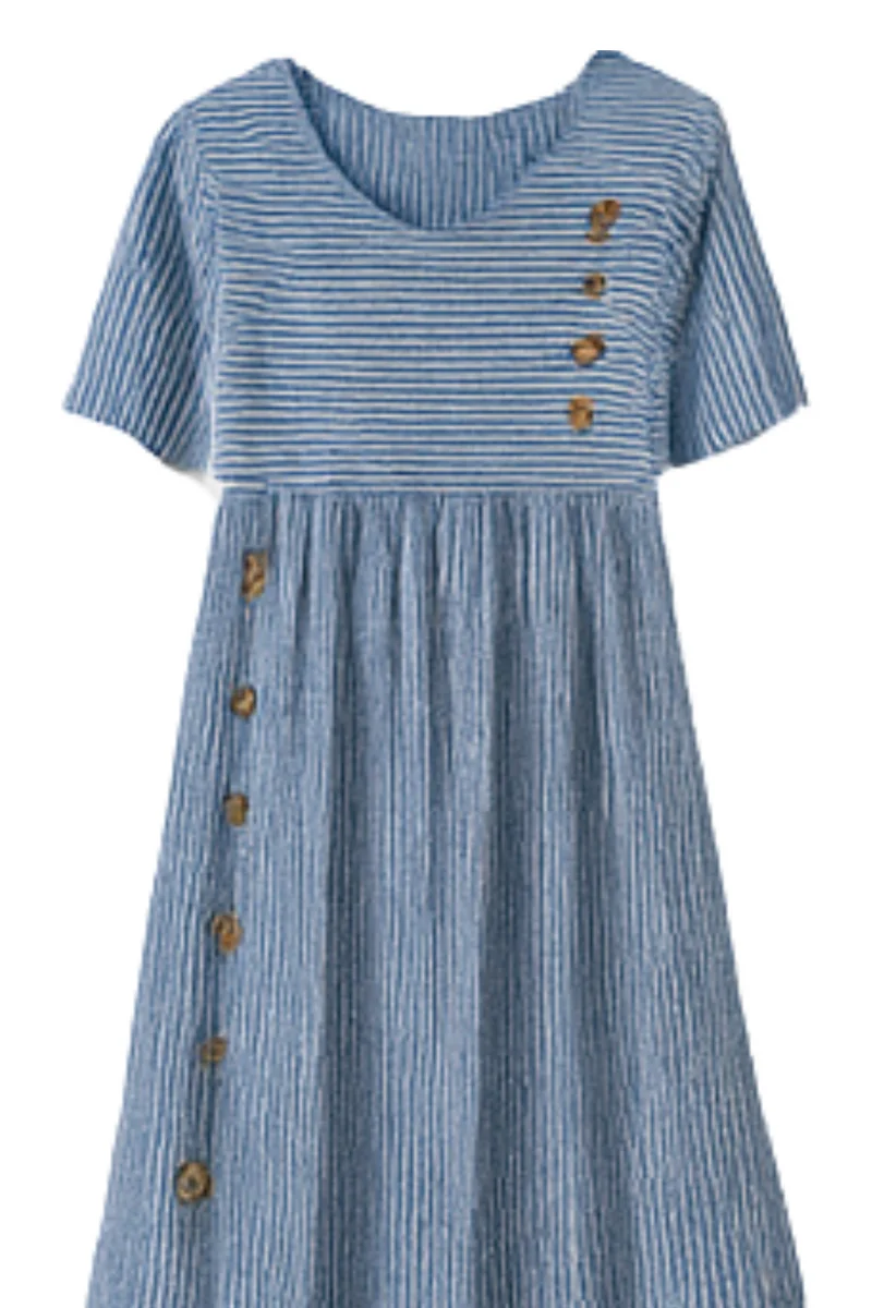 Roslyn Gestreiftes Baumwoll-Midikleid