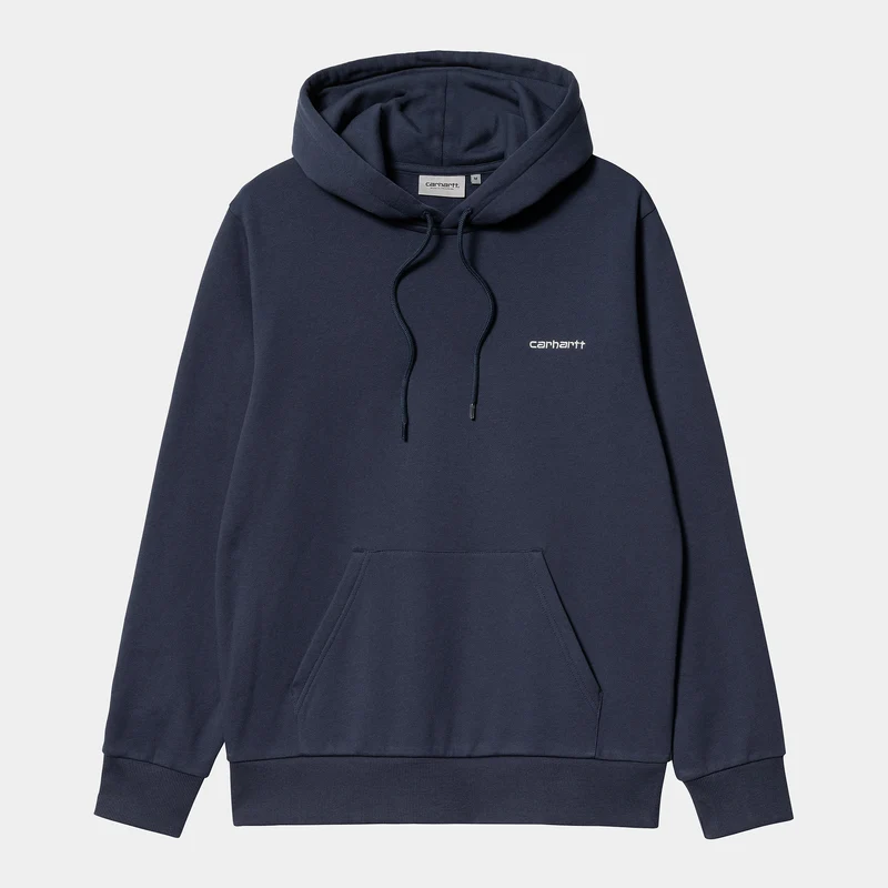 Carhartt WIP Herren-Kapuzenpullover mit Schriftzug-Stickerei – Enzian