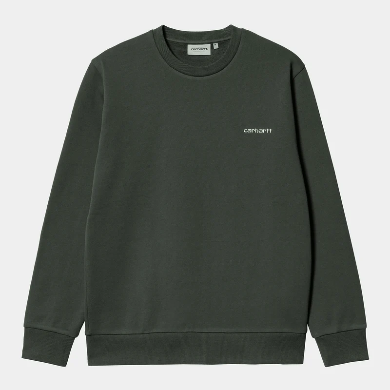 Carhartt WIP Herren-Sweatshirt mit Schriftzug-Stickerei – Buchsbaum