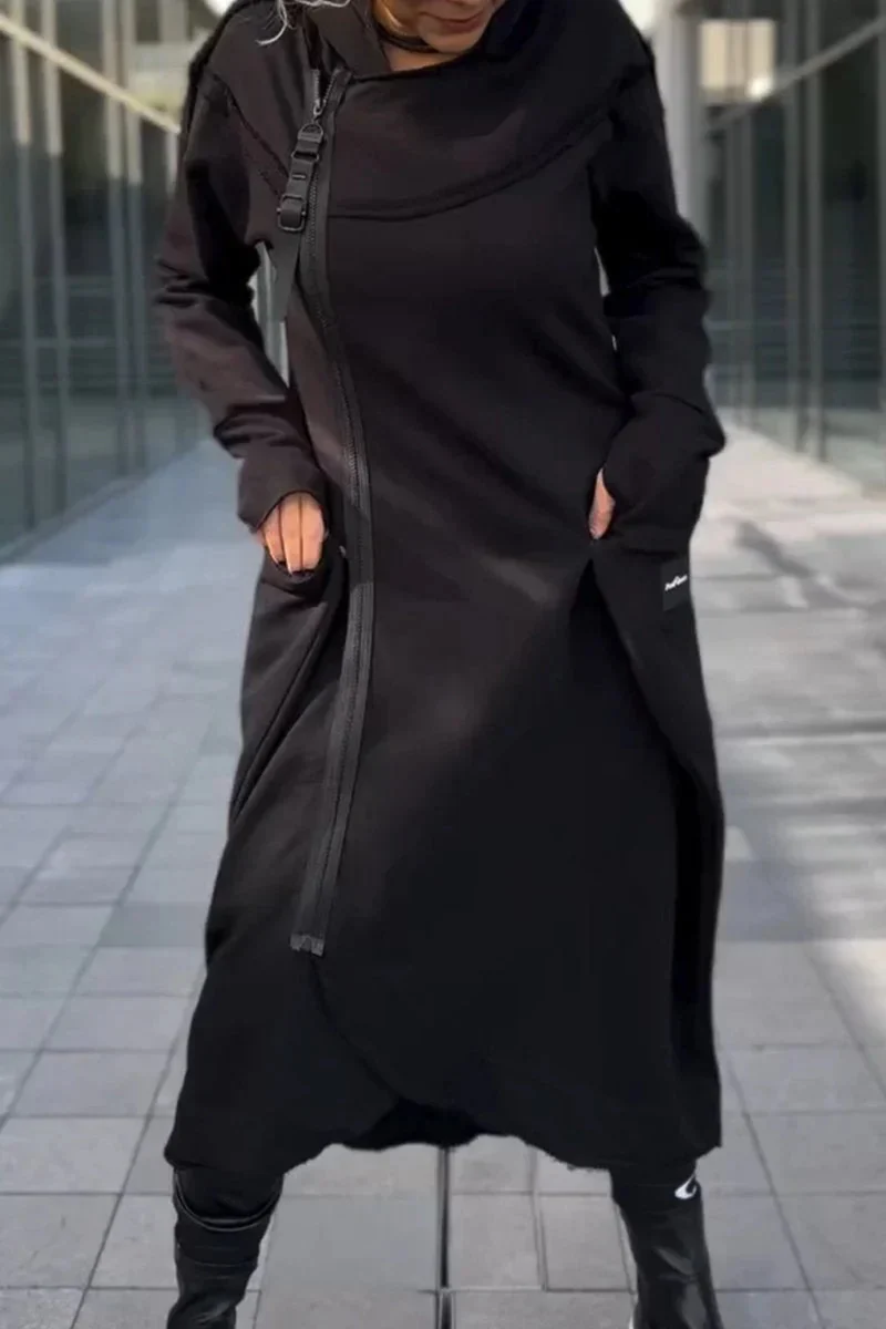 Nana Hoodie mit Reißverschluss | Schwarz