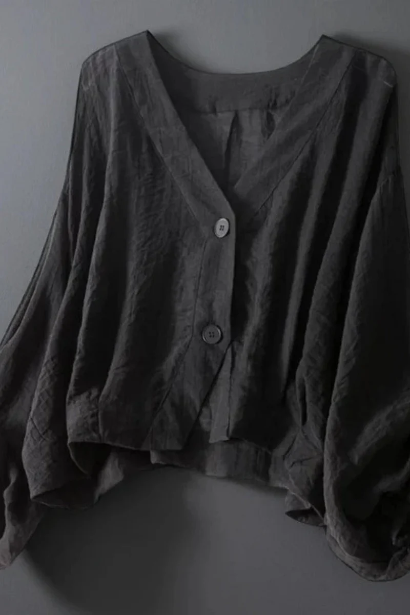 Aella Leinenbluse | Schwarz