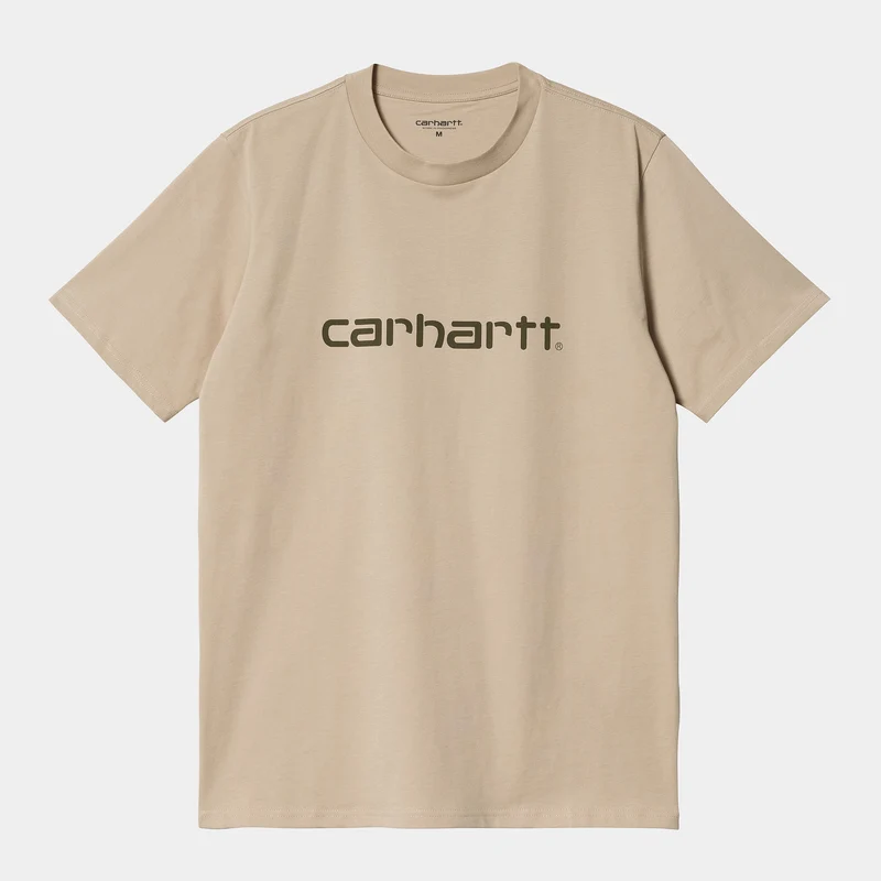 Carhartt WIP Herren-Kurzarm-T-Shirt mit Schriftzug – Wall