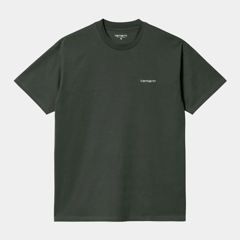 Carhartt WIP Herren-Kurzarm-T-Shirt mit Schriftzug-Stickerei – Boxwood