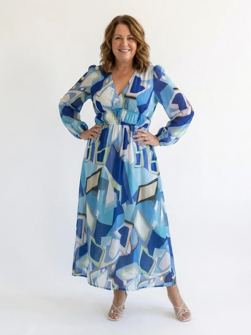 Isolde | Damen Blumenmuster Wickel Maxikleid