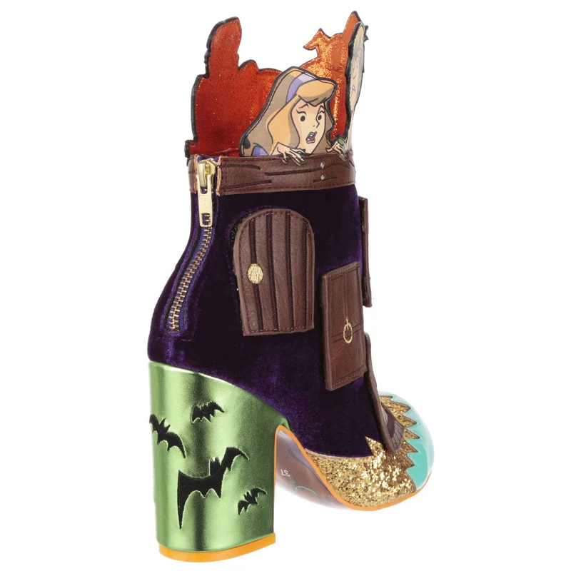 Irregular Choice Frauen Scooby Doo Creepy Corridor Stiefelette mit Absatz – Grün/Braun