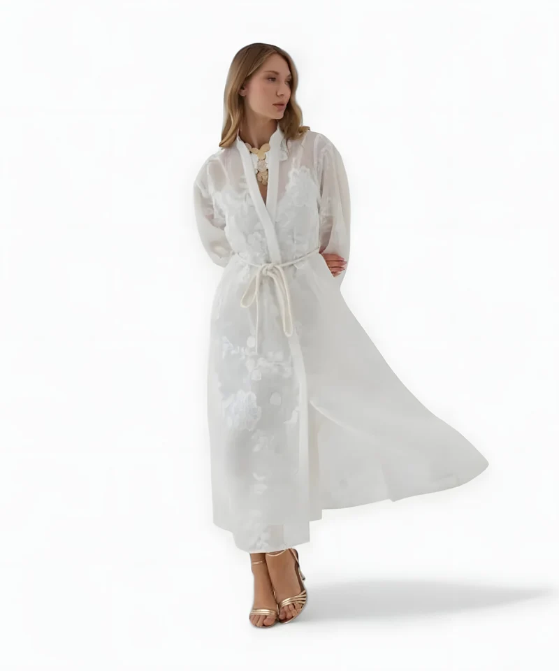 Isadora Jacquard Kleid mit modernem Charme | Weiß