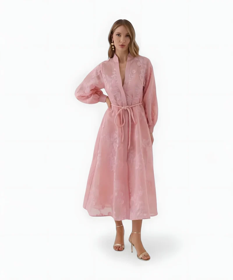 Isadora Jacquard Kleid mit modernem Charme | Rosa