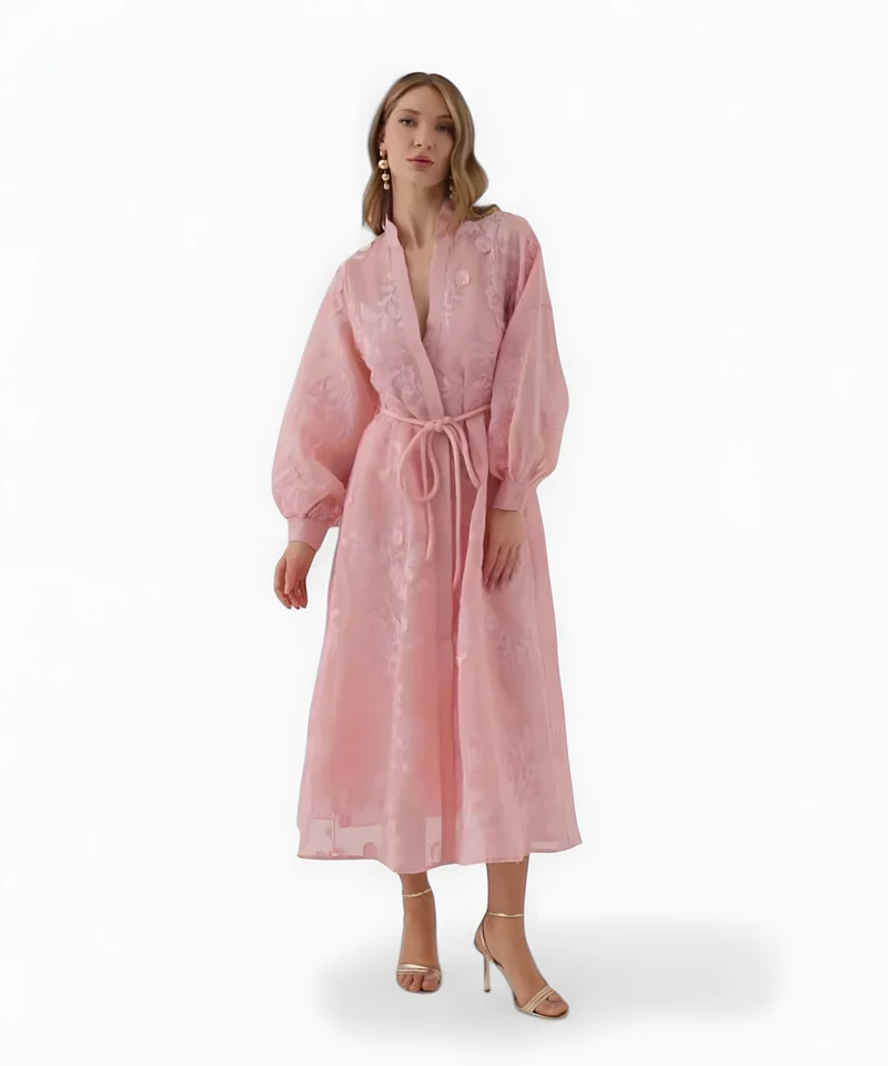 Isadora Jacquard Kleid mit modernem Charme | Rosa