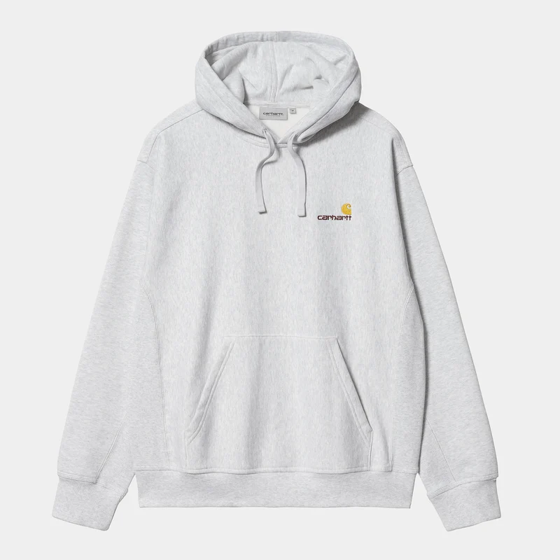 Carhartt WIP Herren American Script Sweat-Hoodie – Ash Heather