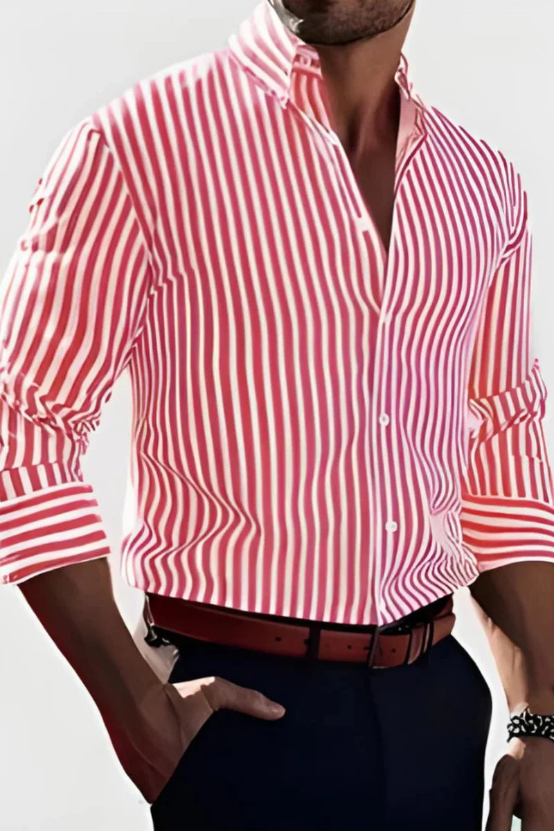 William Elegantes Gestreiftes Hemd | Rosa