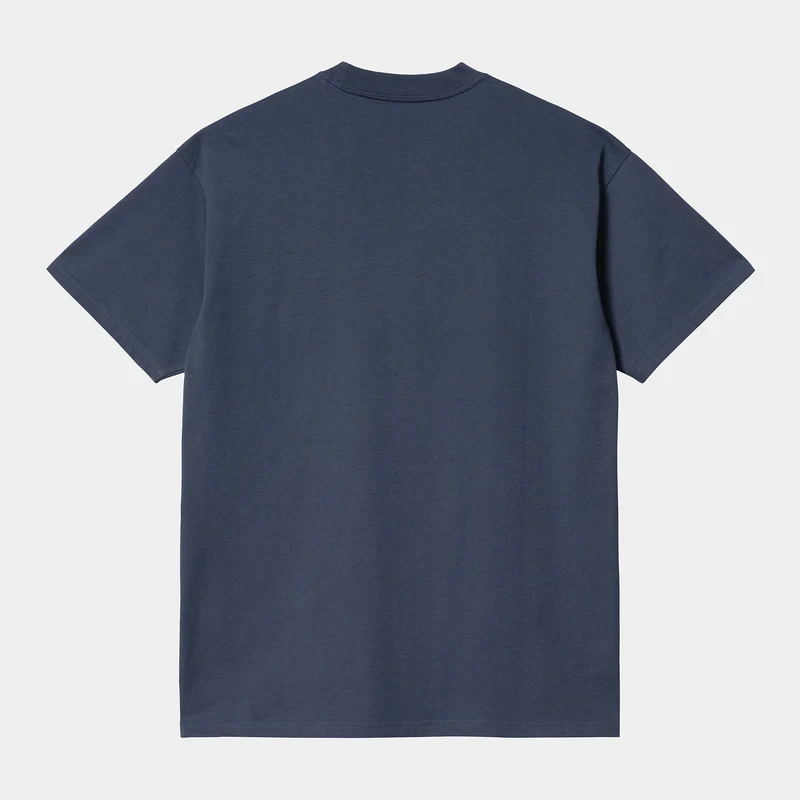 Carhartt WIP Herren-Kurzarm-T-Shirt mit Schriftzug-Stickerei – Enzian