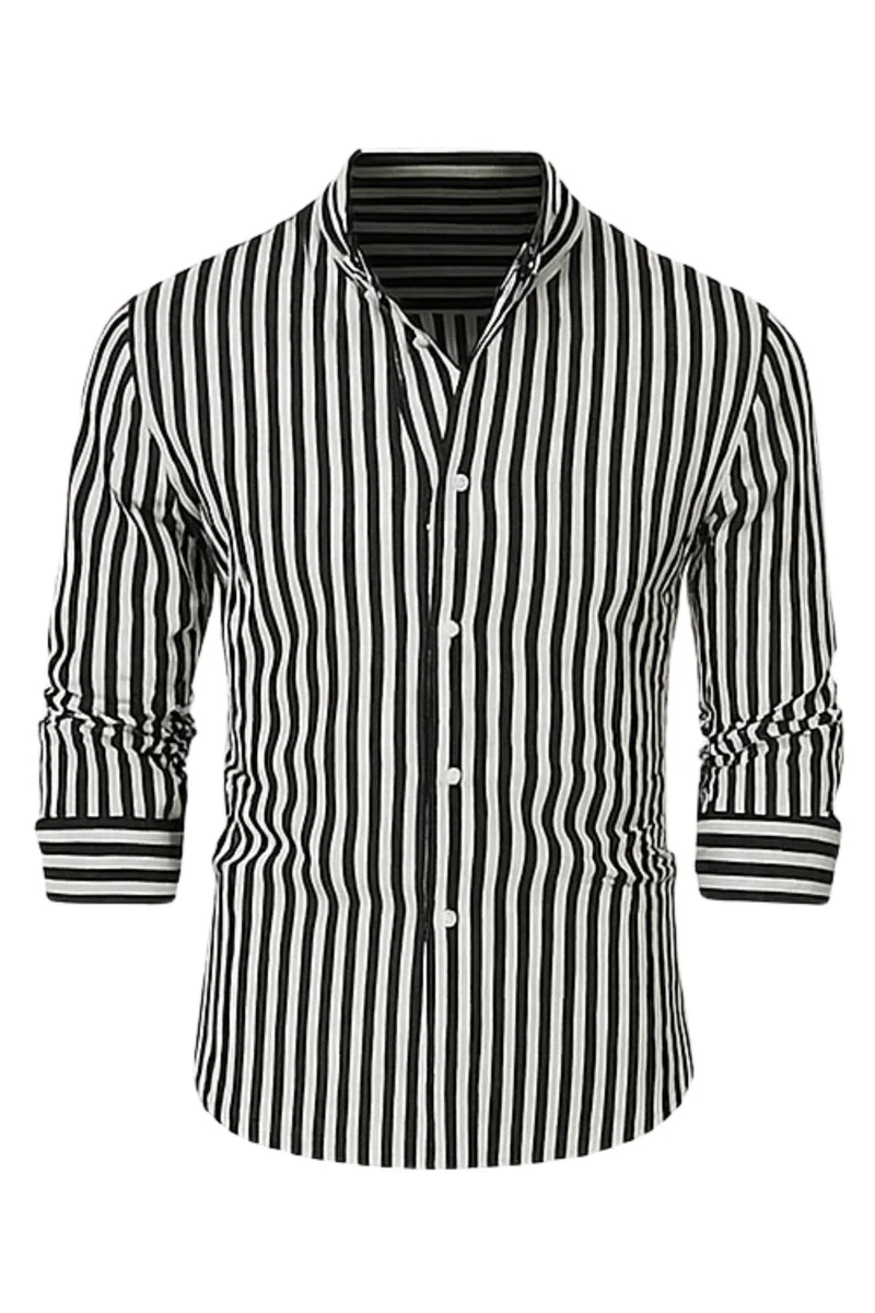 William Elegantes Gestreiftes Hemd | Schwarz