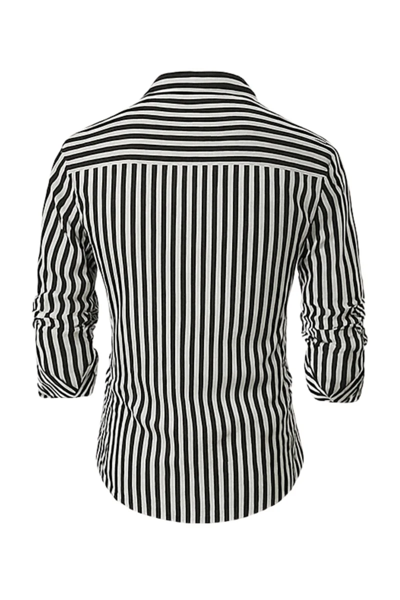 William Elegantes Gestreiftes Hemd | Schwarz