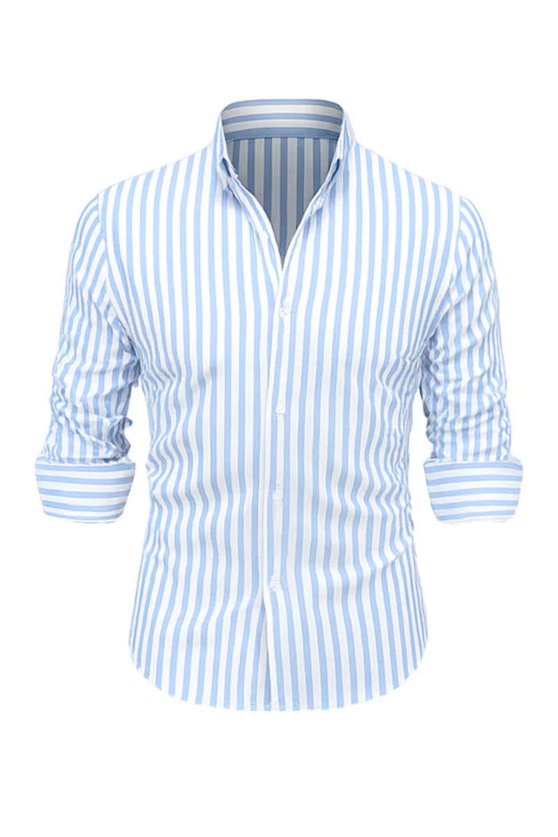 William Elegantes Gestreiftes Hemd | Hellblau