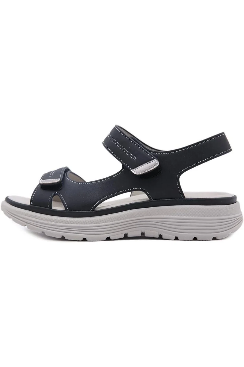 Tonya Orthopädische Ledersandalen | Schwarz