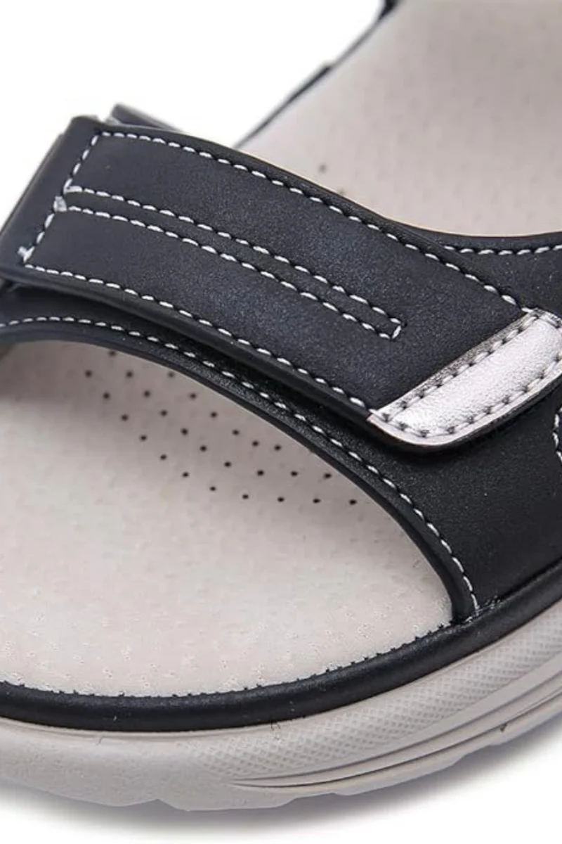 Tonya Orthopädische Ledersandalen | Schwarz