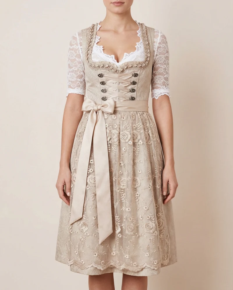 Traditionelles Deutsches Dirndlkleid mit Schnürmieder