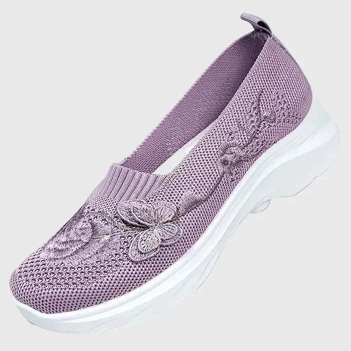 Philippa | Damen Bestickte Schmetterling Slip-On Loafer