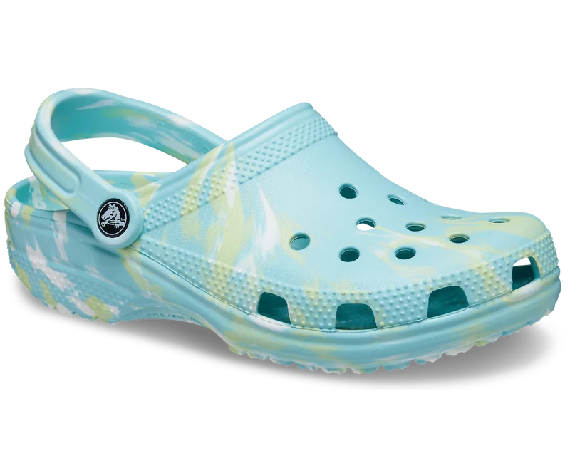 Crocs Klassischer Unisex-Marmor-Clog – Pure Water