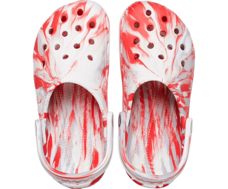 Crocs Klassischer Unisex-Clog aus Marmor – Flame