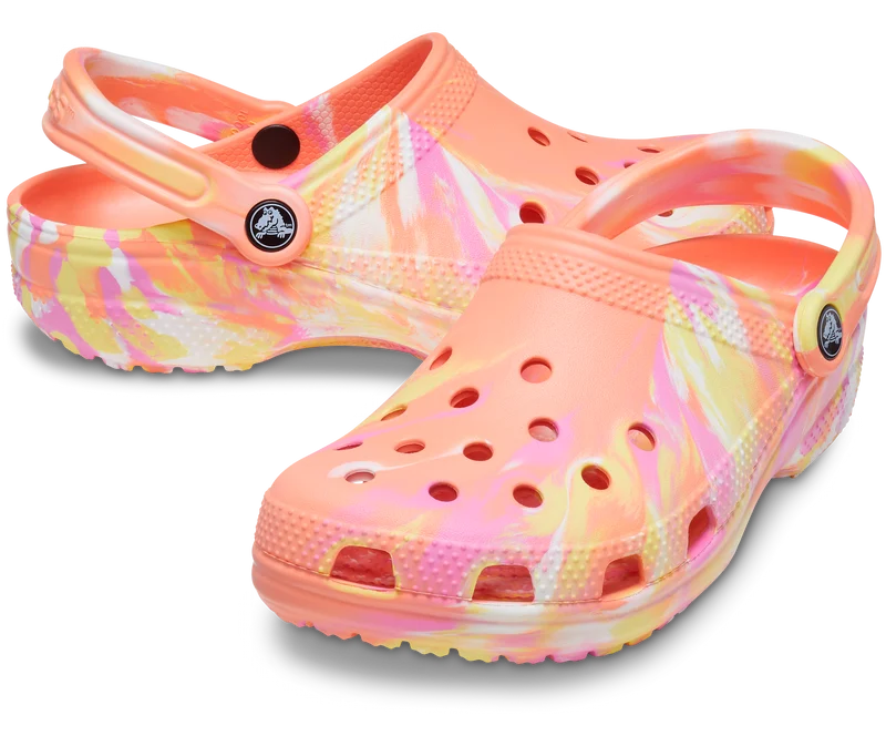 Crocs Klassischer Unisex-Clog aus Marmor – Papaya