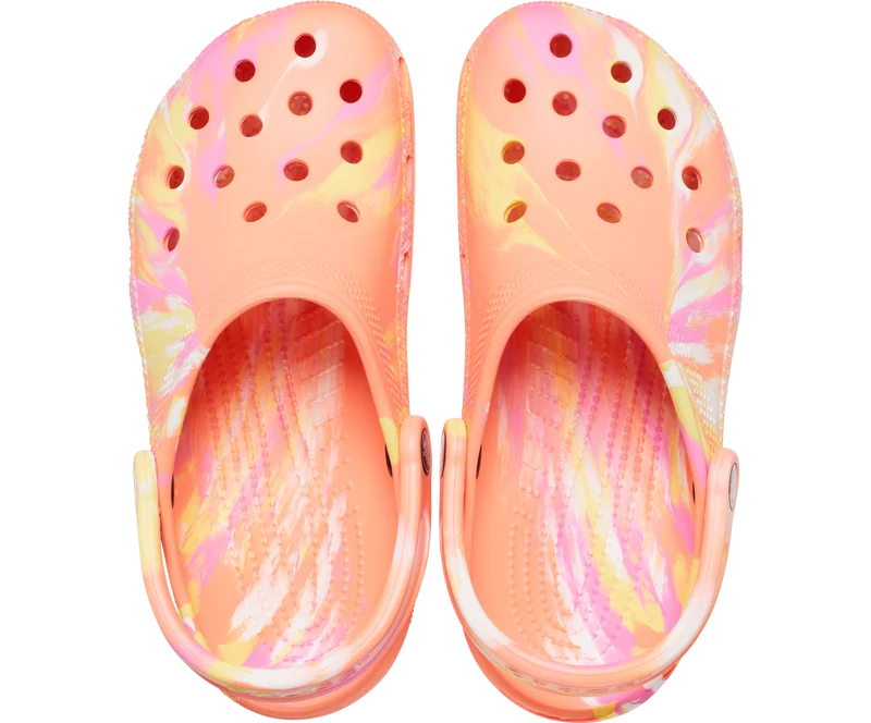 Crocs Klassischer Unisex-Clog aus Marmor – Papaya