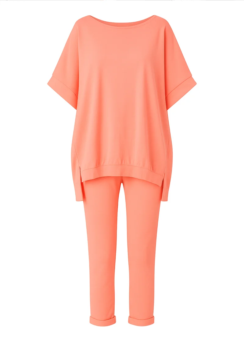 Rani Loungewear-Set mit Pullover-Top und verkürzter Hose | Rosa