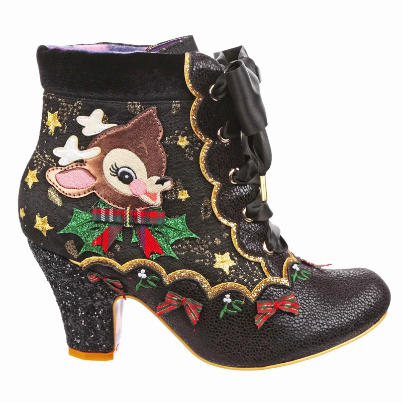 Irregular Choice Damen Reindeer Ride High Heel - Schwarz
