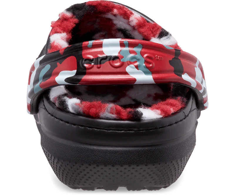 Crocs Unisex Classic Lined Camo Clog – Schwarz / Rot