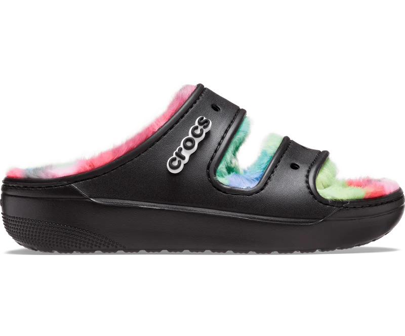 Crocs Unisex Classic Cozzzy Spray Dye Sandale – Schwarz