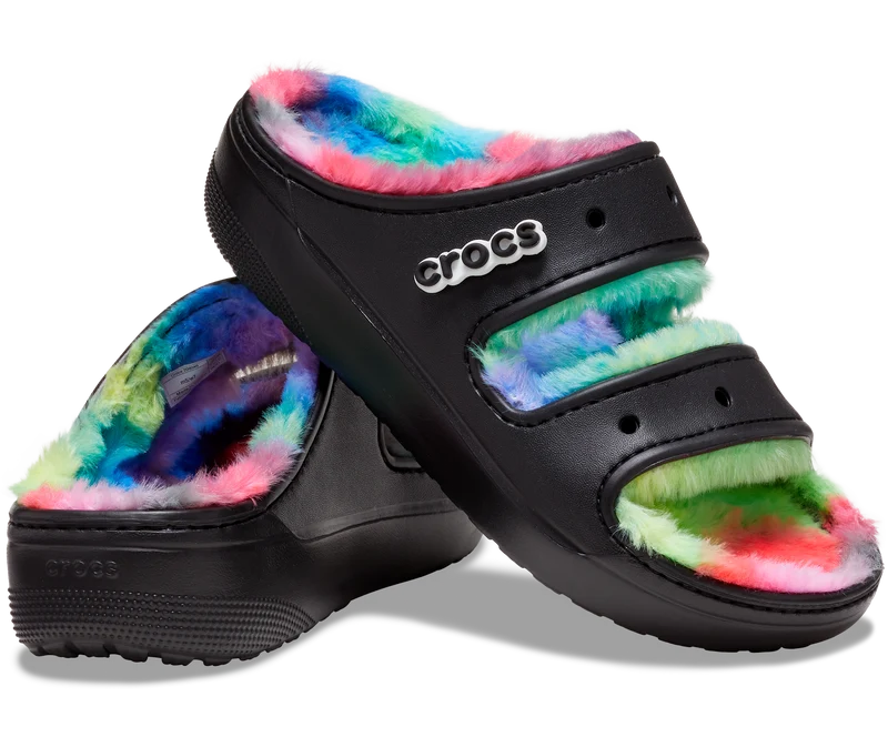 Crocs Unisex Classic Cozzzy Spray Dye Sandale – Schwarz