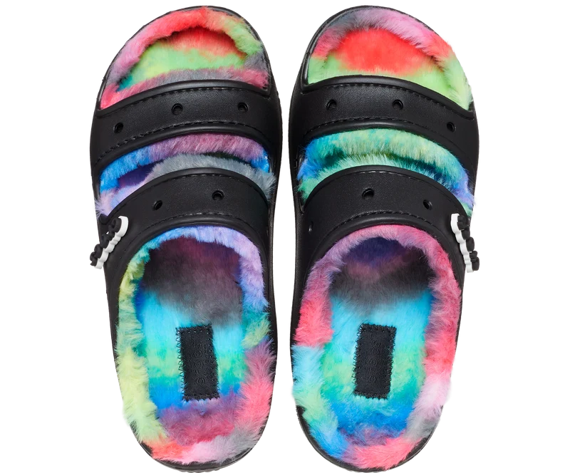 Crocs Unisex Classic Cozzzy Spray Dye Sandale – Schwarz