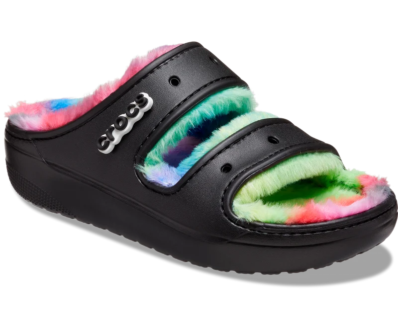 Crocs Unisex Classic Cozzzy Spray Dye Sandale – Schwarz